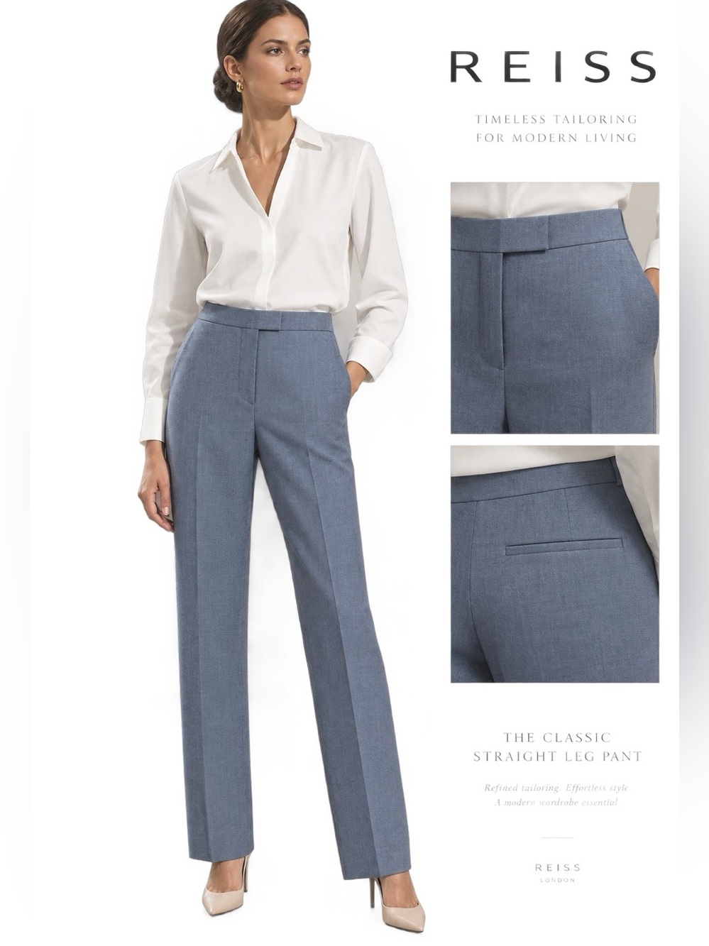 REISS Classic Dress Pants Wool Straight leg office classic